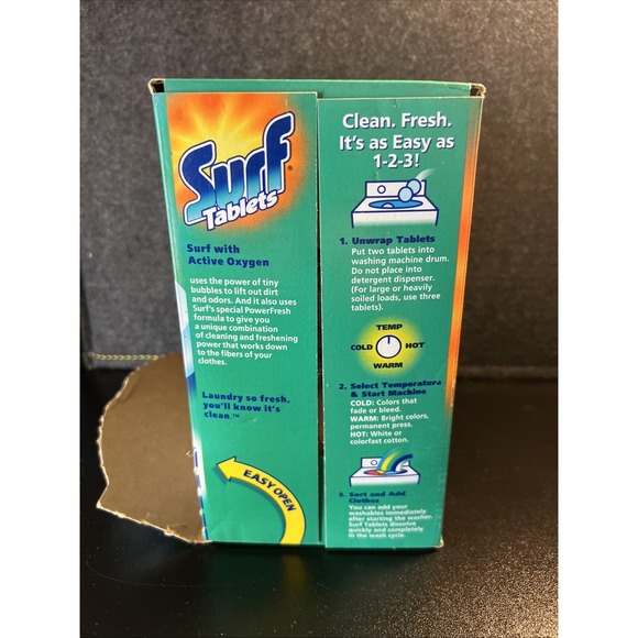 SURF Tablets Original Power Fresh Laundry Detergent‎ Box Prop Soap VTG 2001 - Picture 3 of 7